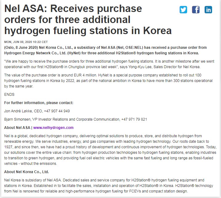 NEL, der Wasserstoffplayer aus Norwegen 1183380