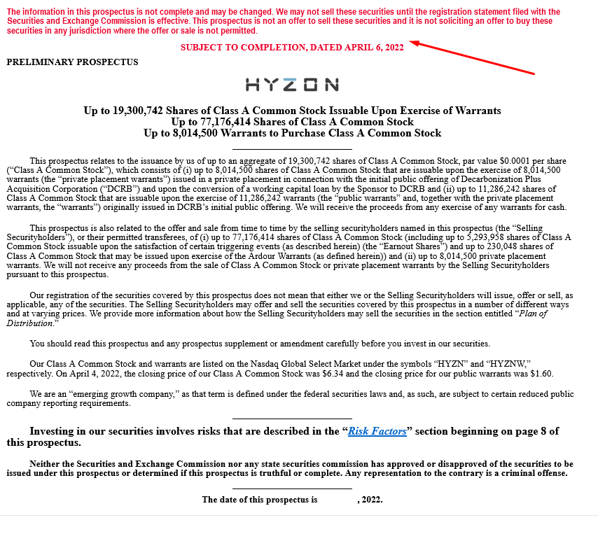 Hyzon Motors Inc - Hydrogen & Heavy Duty 1308662