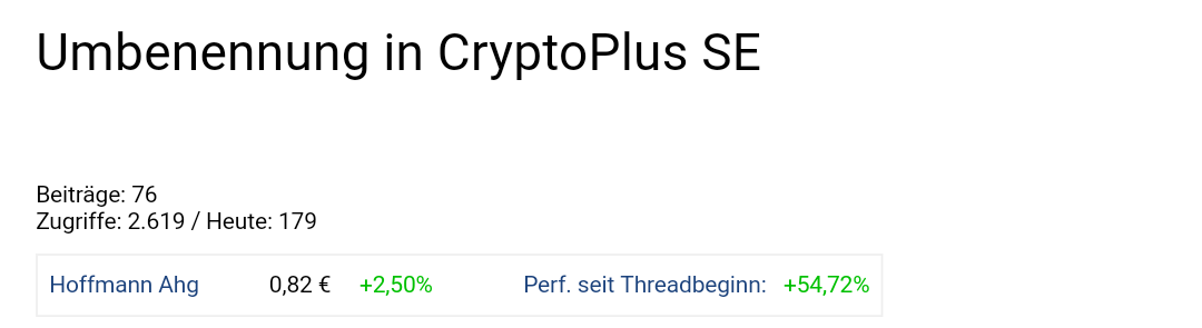 Umbenennung in CryptoPlus SE 1029231