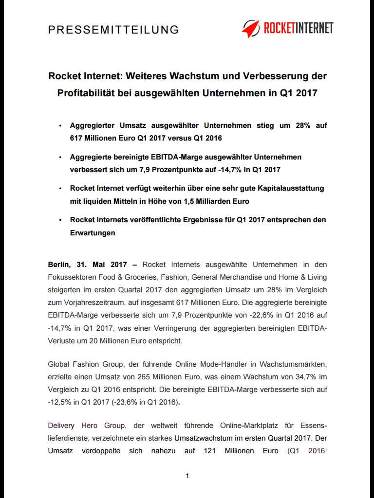 Rocket Internet A12UKK 1009073