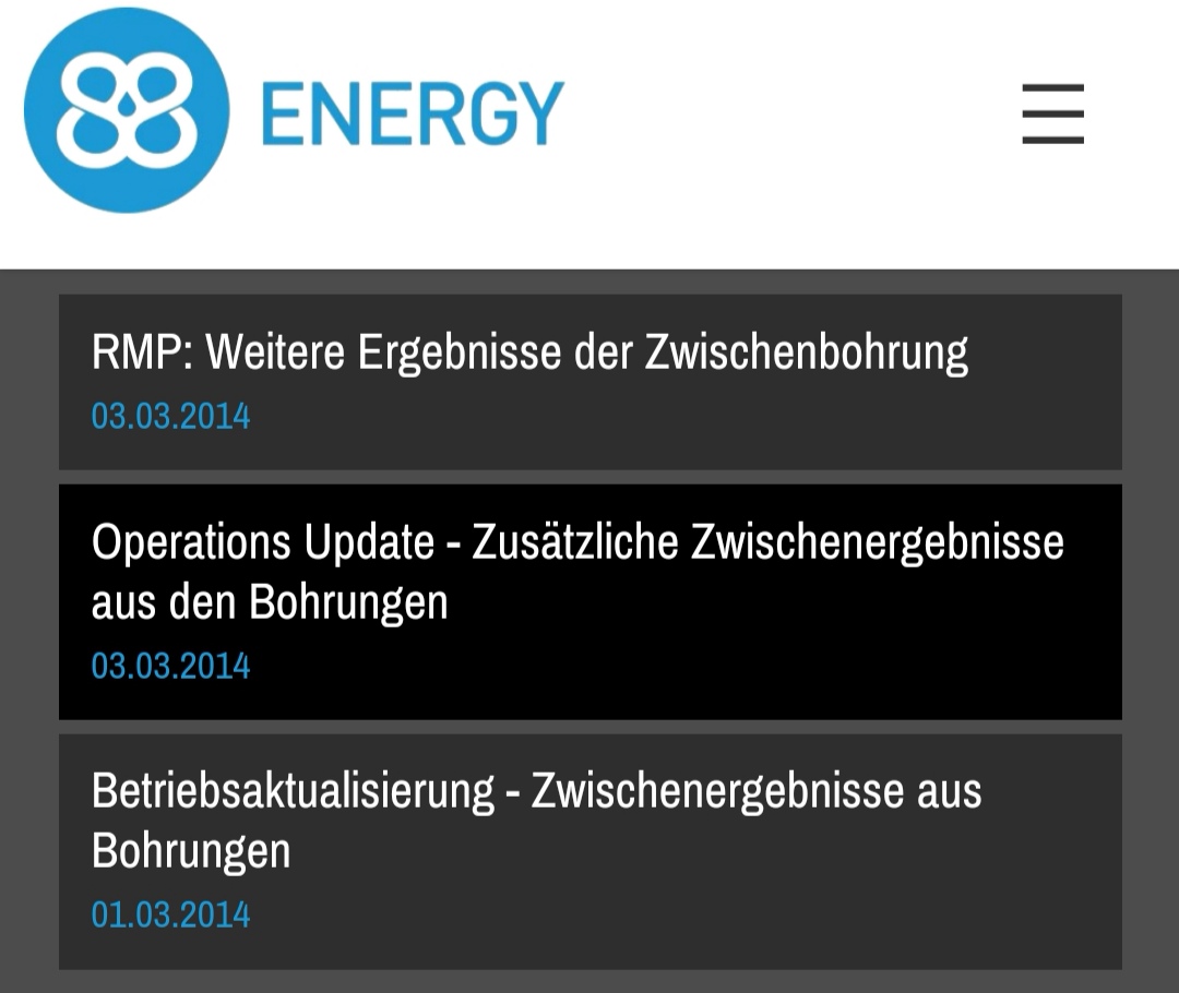 Öl-Projekt 88 Energy Project in der heißen Phase 1100003