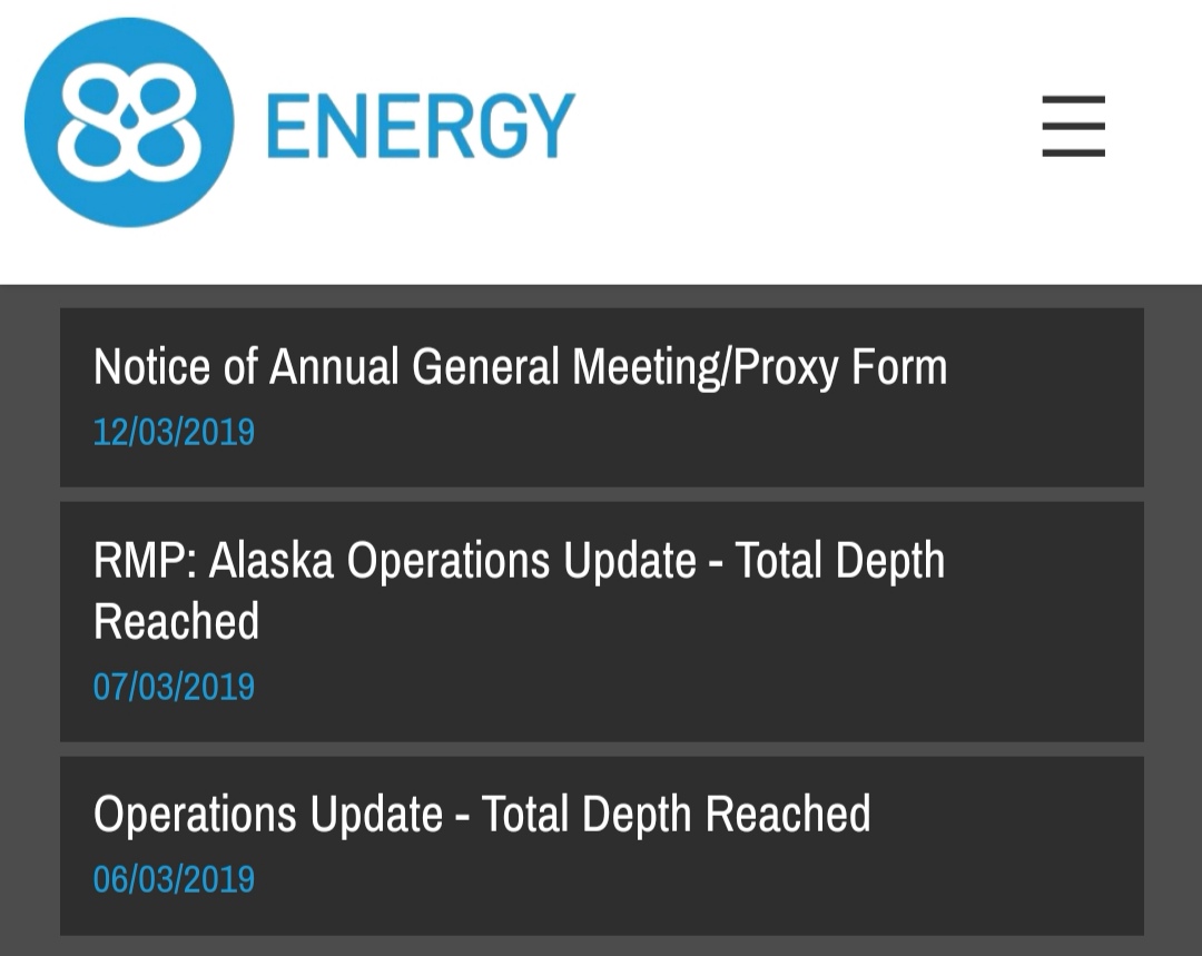 Öl-Projekt 88 Energy Project in der heißen Phase 1101453