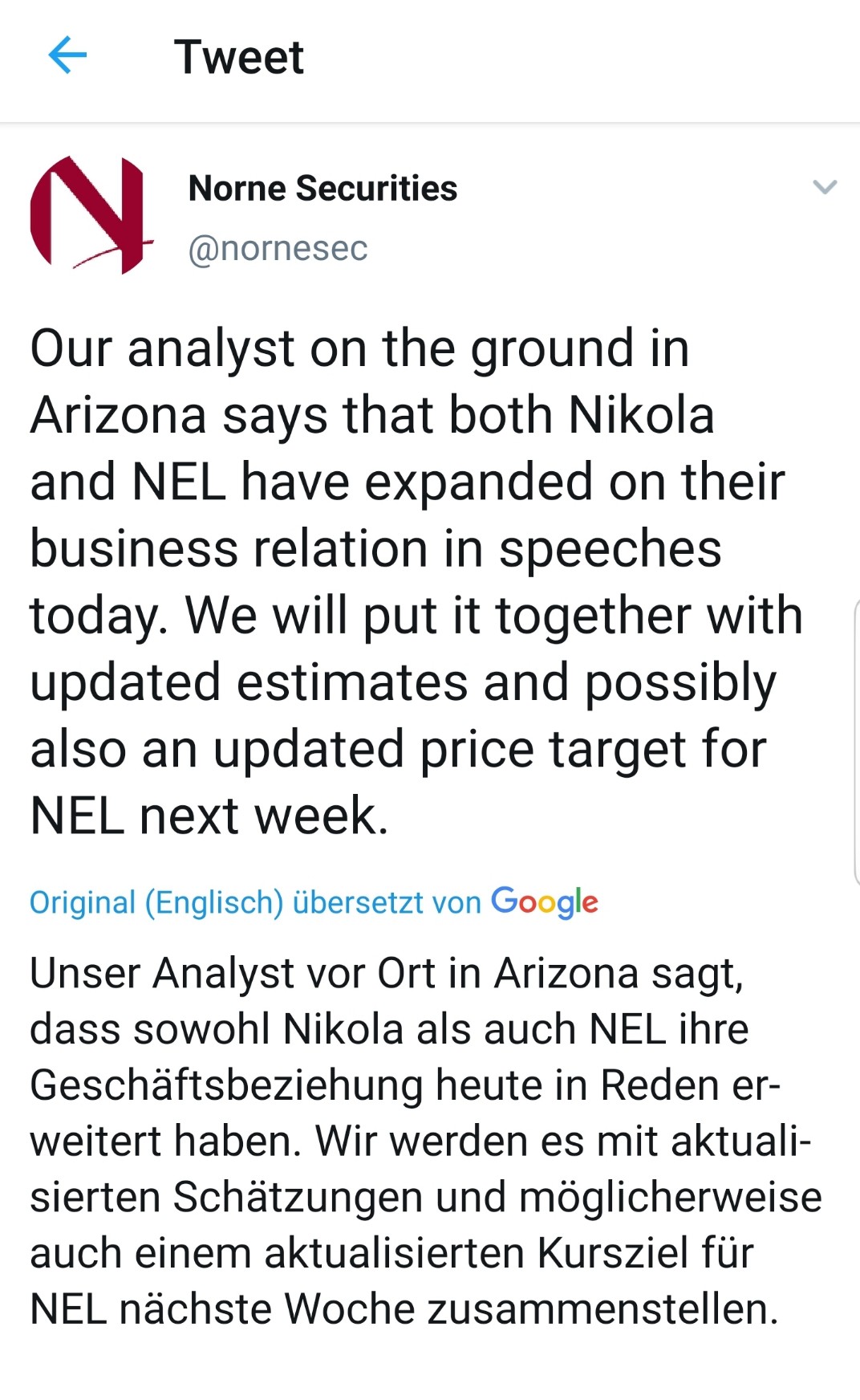 Nel ASA mit neuen Aufträgen aus Frankreich 1107748