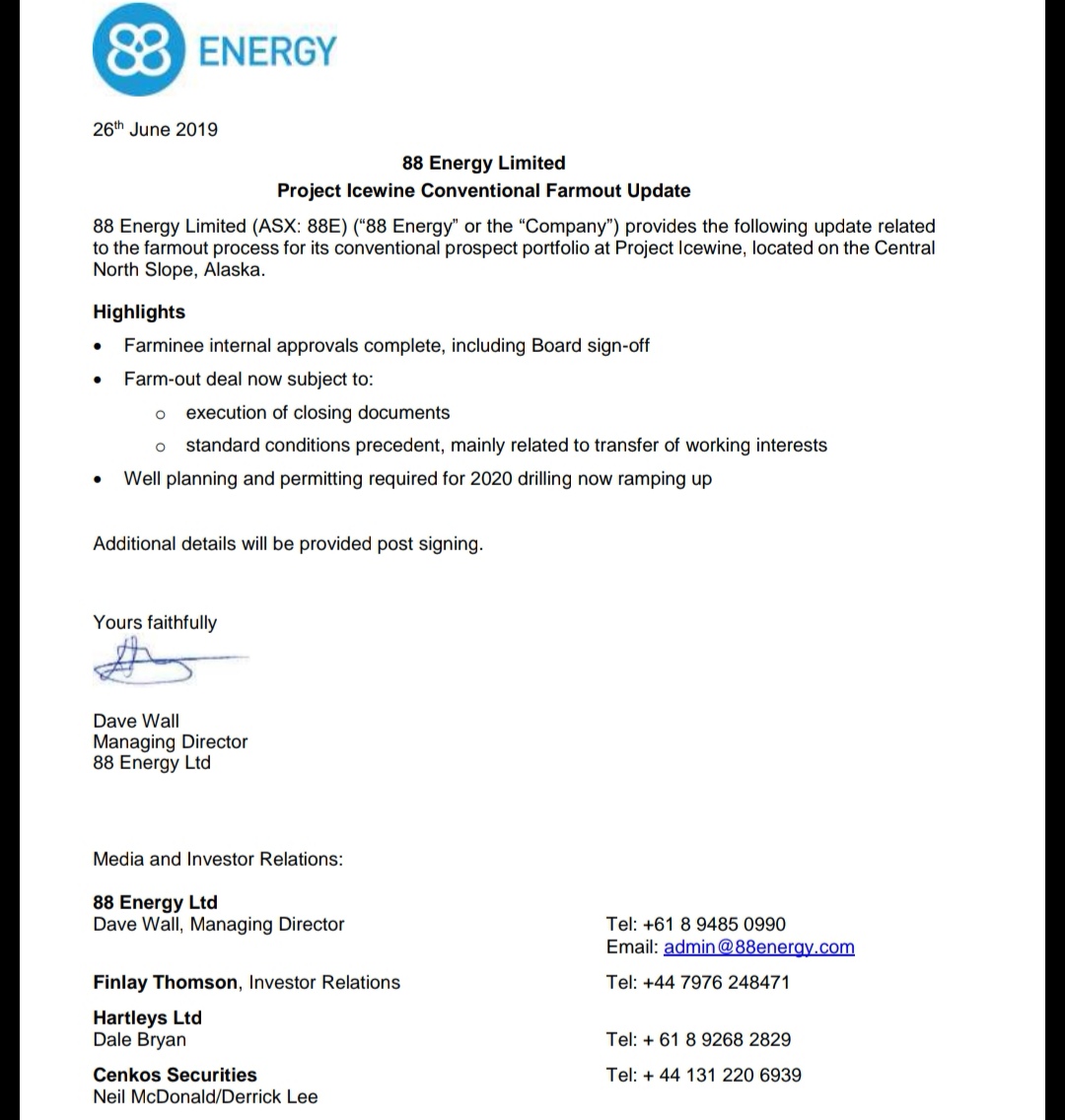 Öl-Projekt 88 Energy Project in der heißen Phase 1119821