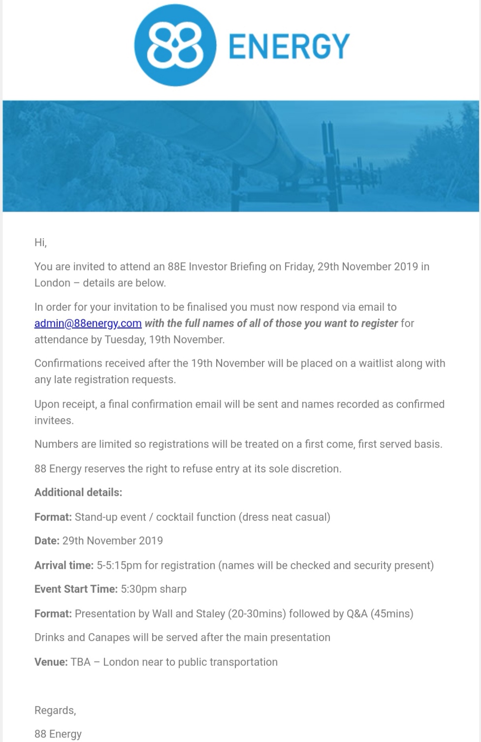 Öl-Projekt 88 Energy Project in der heißen Phase 1143909