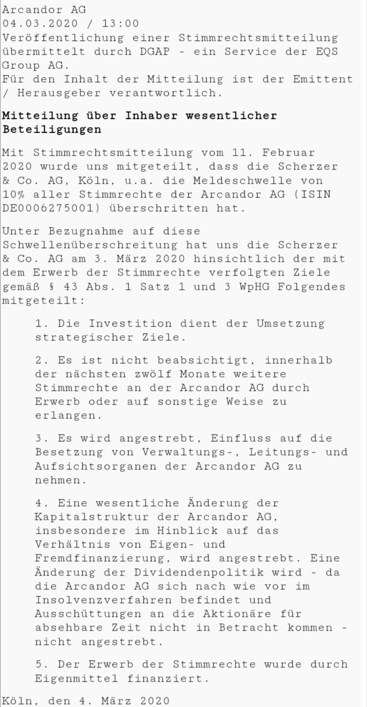 Arcandor AG nach der Insolvenz 1164021