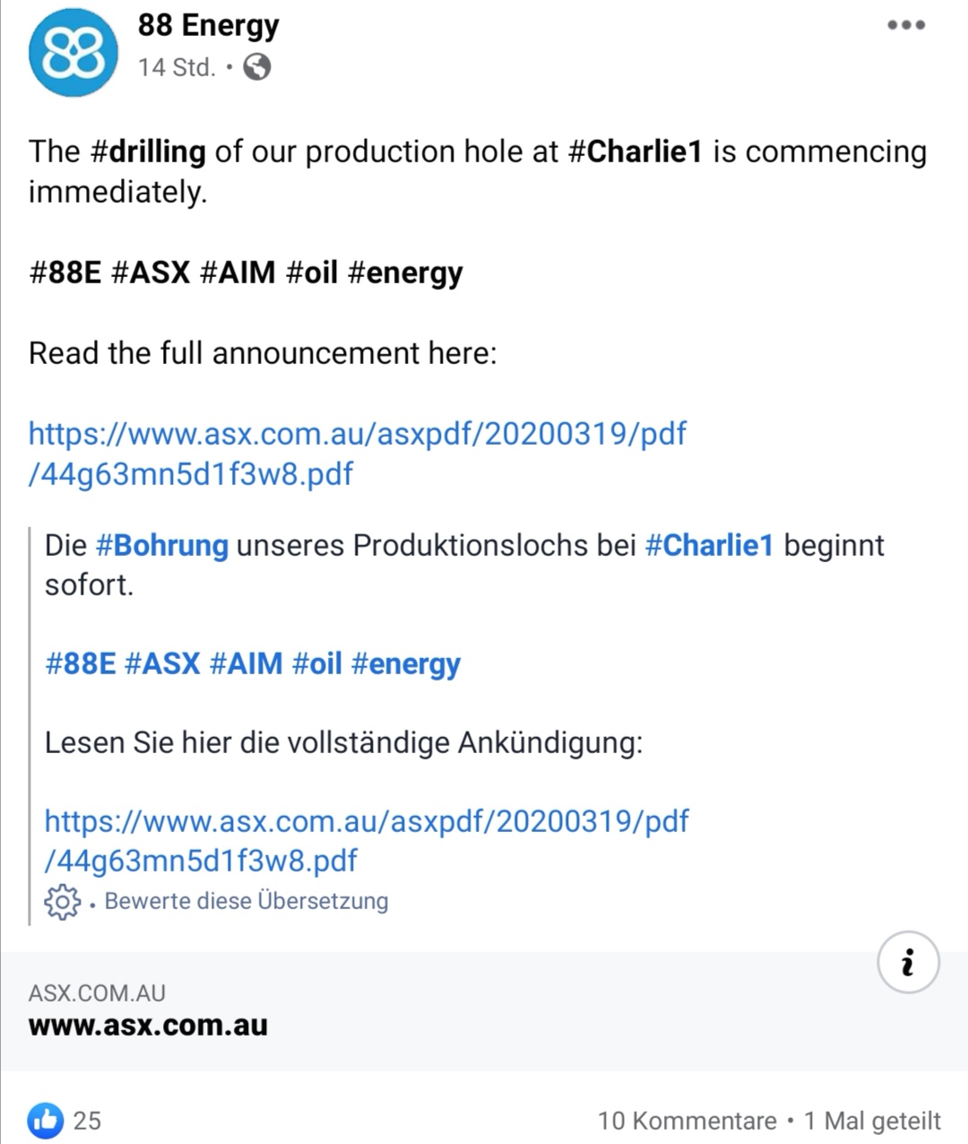 Öl-Projekt 88 Energy Project in der heißen Phase 1167498