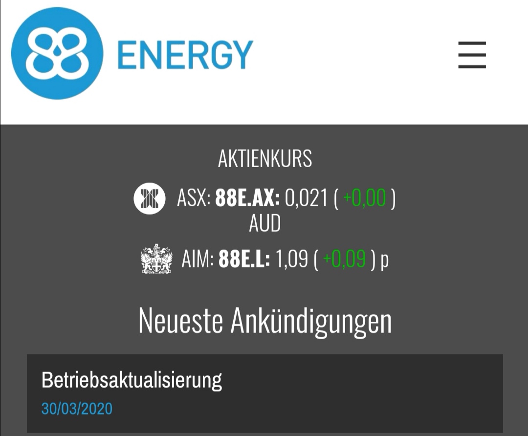 Öl-Projekt 88 Energy Project in der heißen Phase 1169841