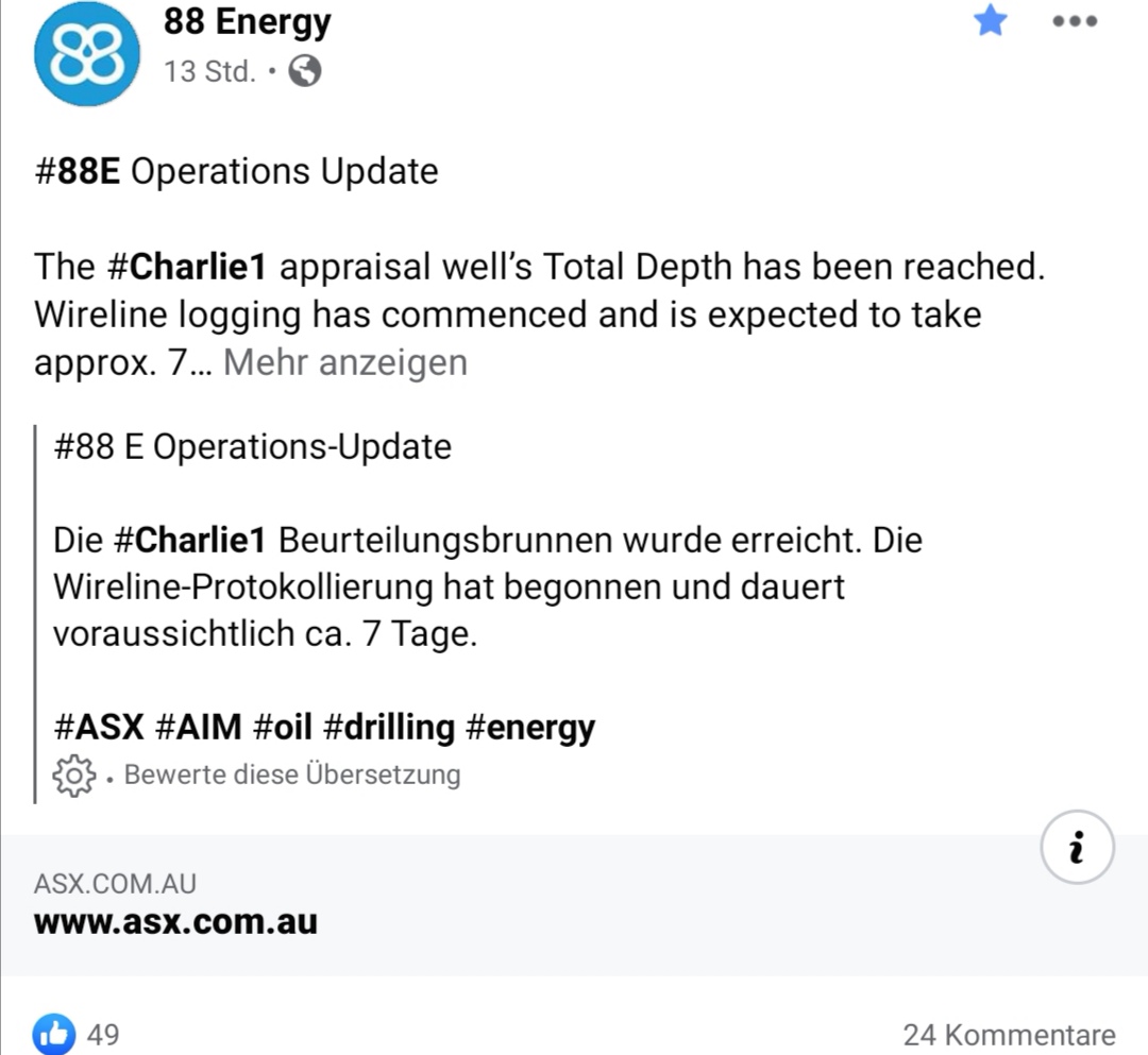 Öl-Projekt 88 Energy Project in der heißen Phase 1169843