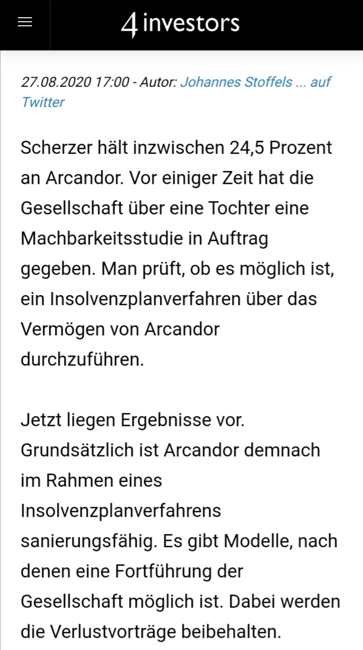 Arcandor AG nach der Insolvenz 1198326