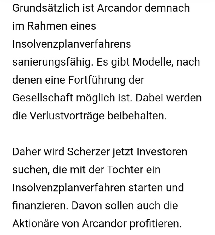 Arcandor AG nach der Insolvenz 1200349