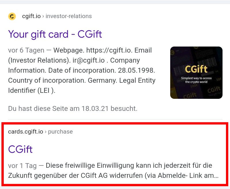 CGift AG 1241475