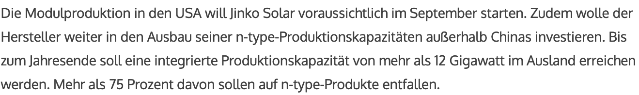 Jinko Solar vor einer Neubewertung ? 1385893