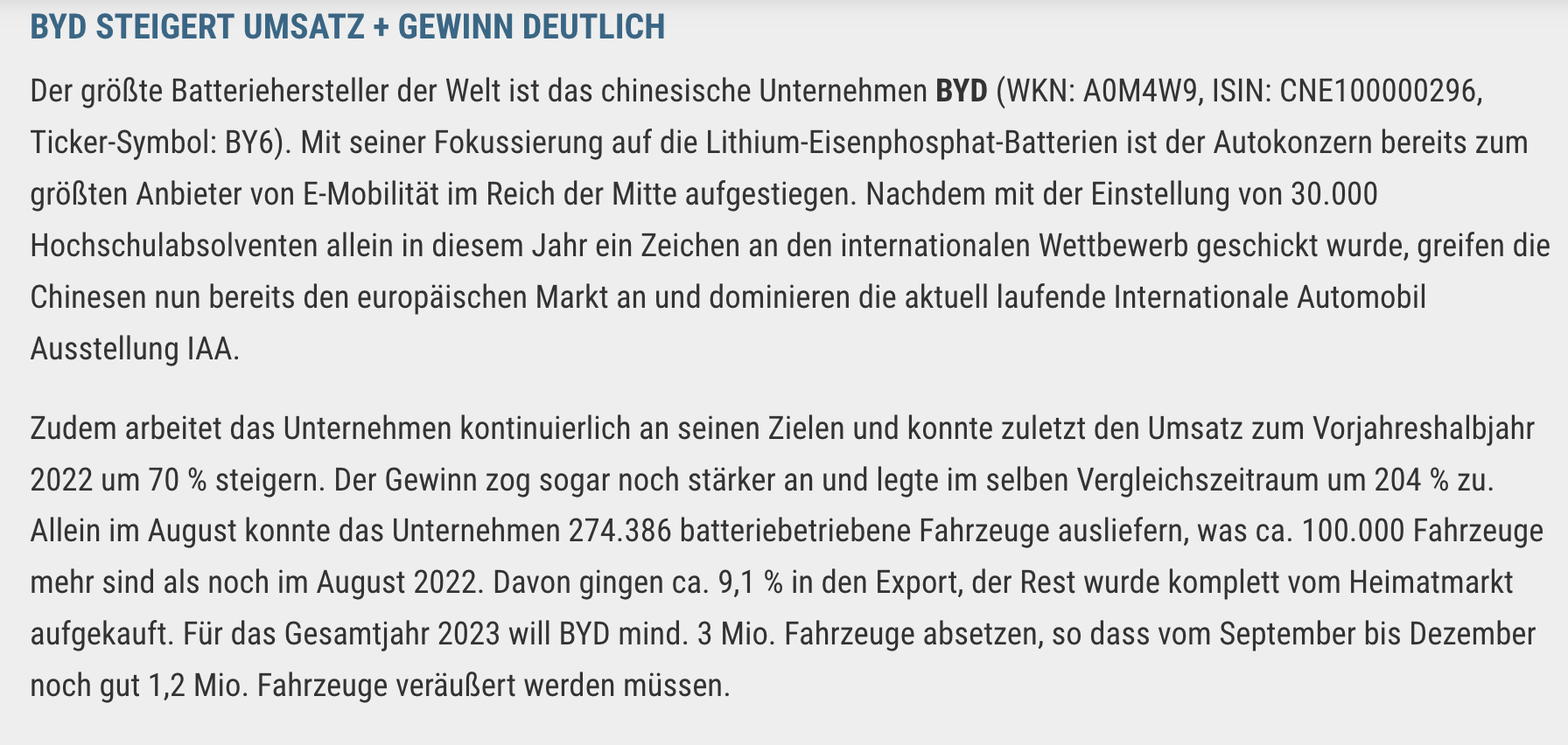 Auto- und Batterien-Herstellers BYD 1388843