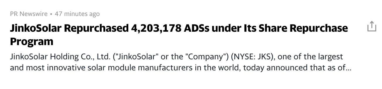 Jinko Solar vor einer Neubewertung ? 1427371