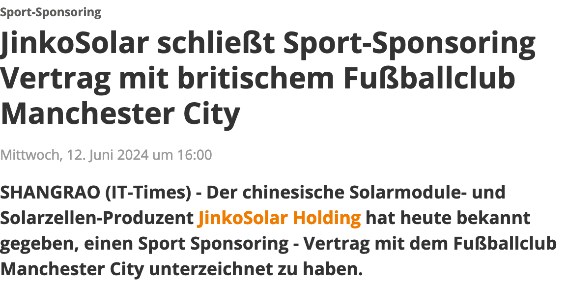 Jinko Solar vor einer Neubewertung ? 1434178