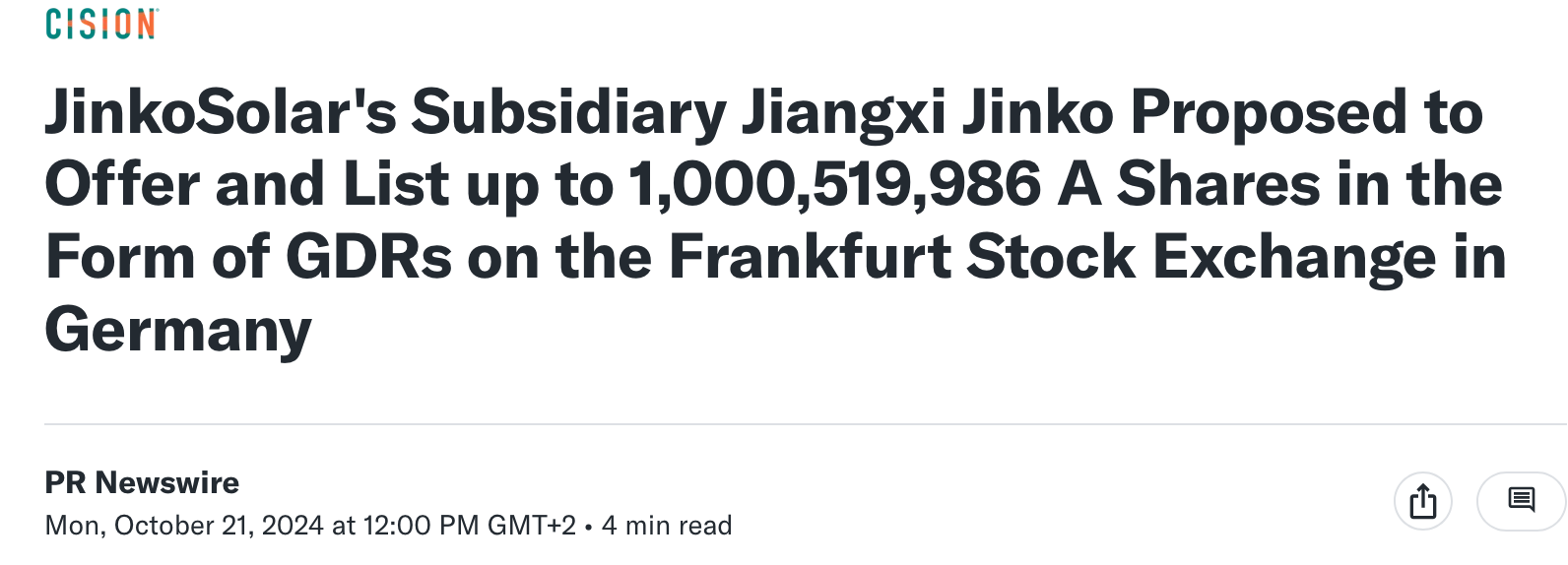 Jinko Solar vor einer Neubewertung ? 1453088