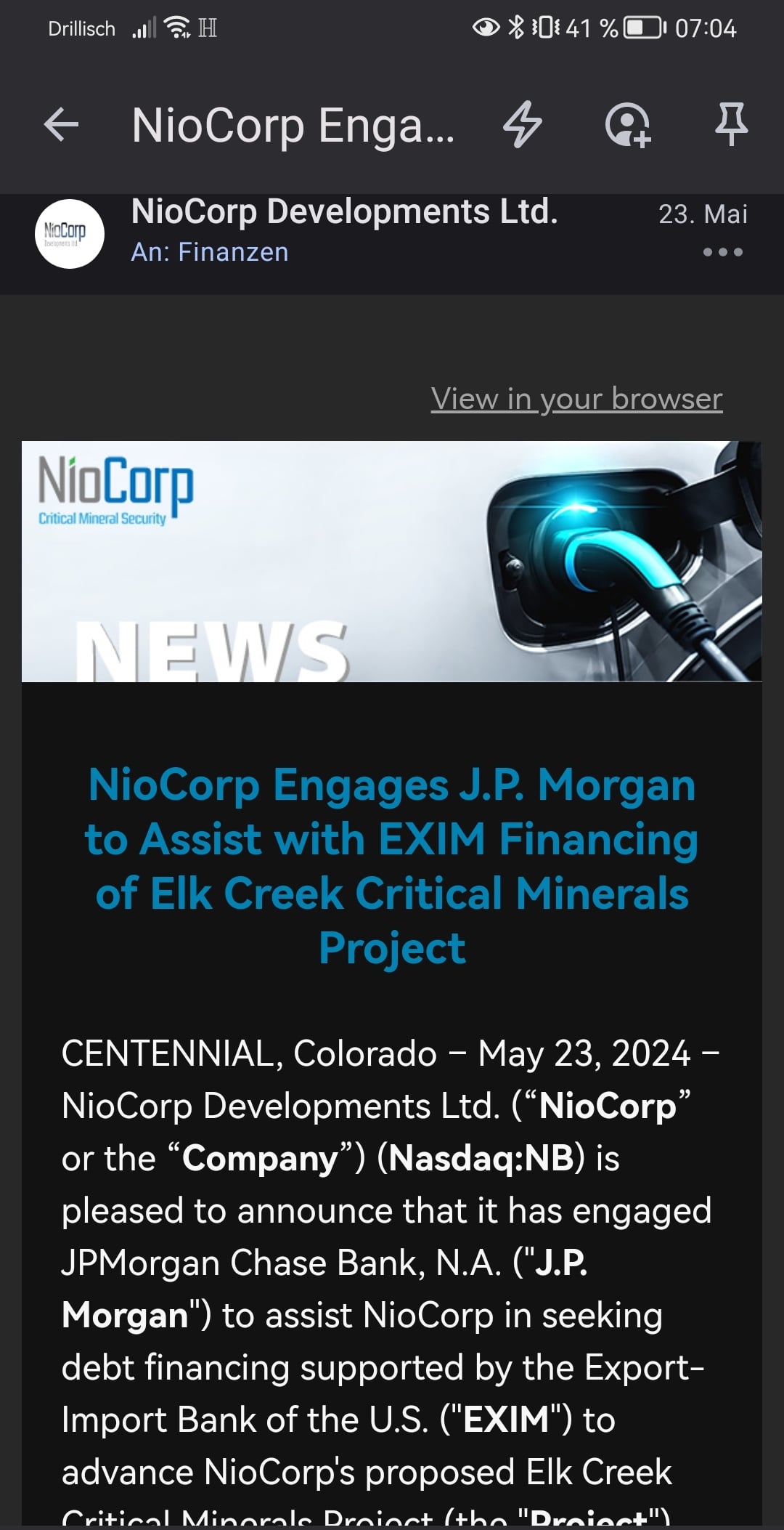 Niocorp Seltene Erden 1431138