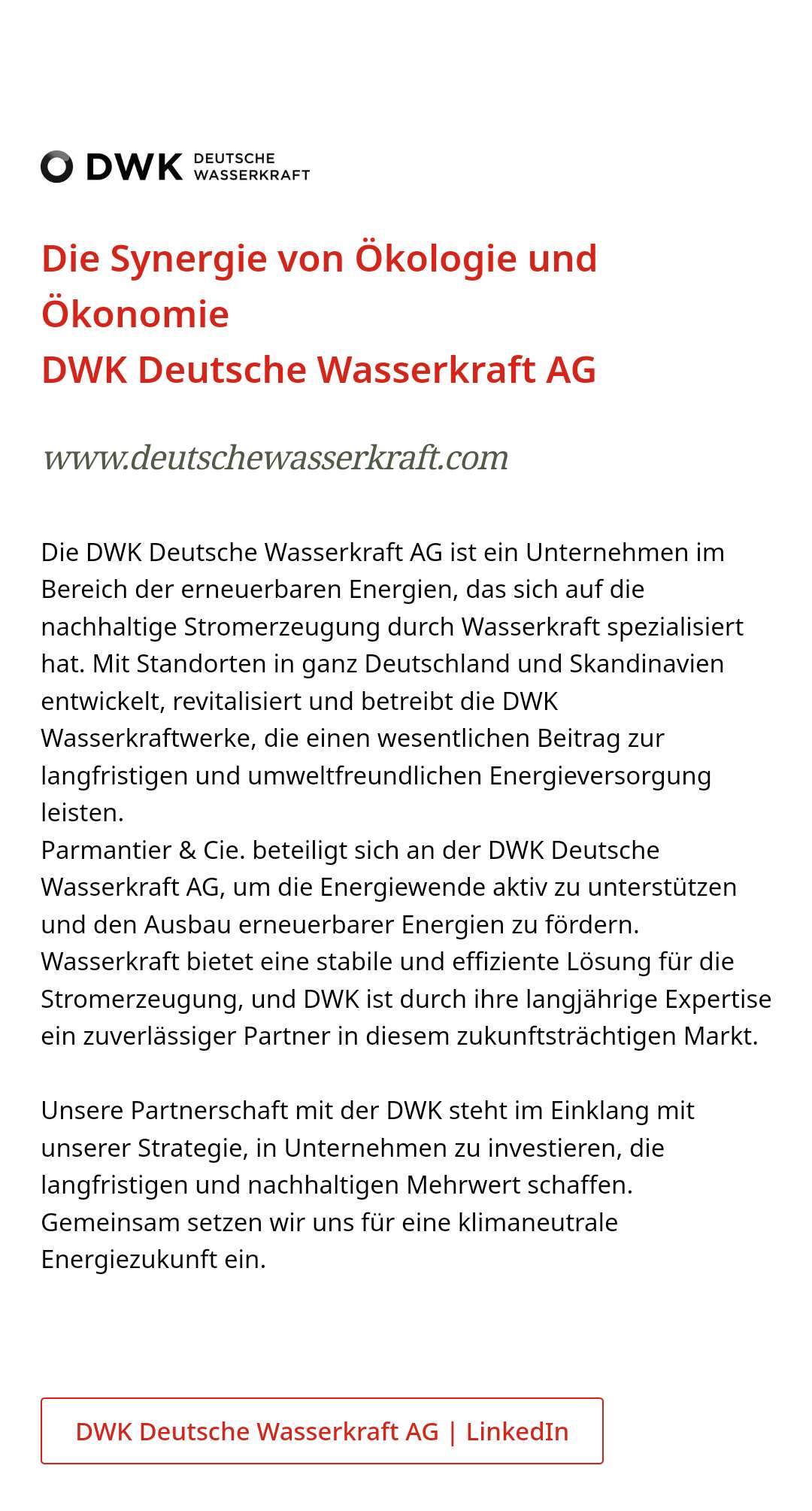 DWK Deutsche Wasserkraft AG 1449334