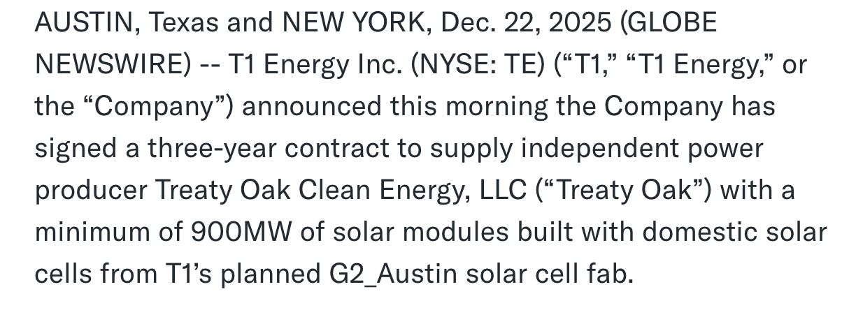 t1 energy, künftiger first solar rivale? 1505984