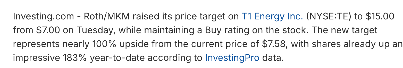 t1 energy, künftiger first solar rivale? 1506066