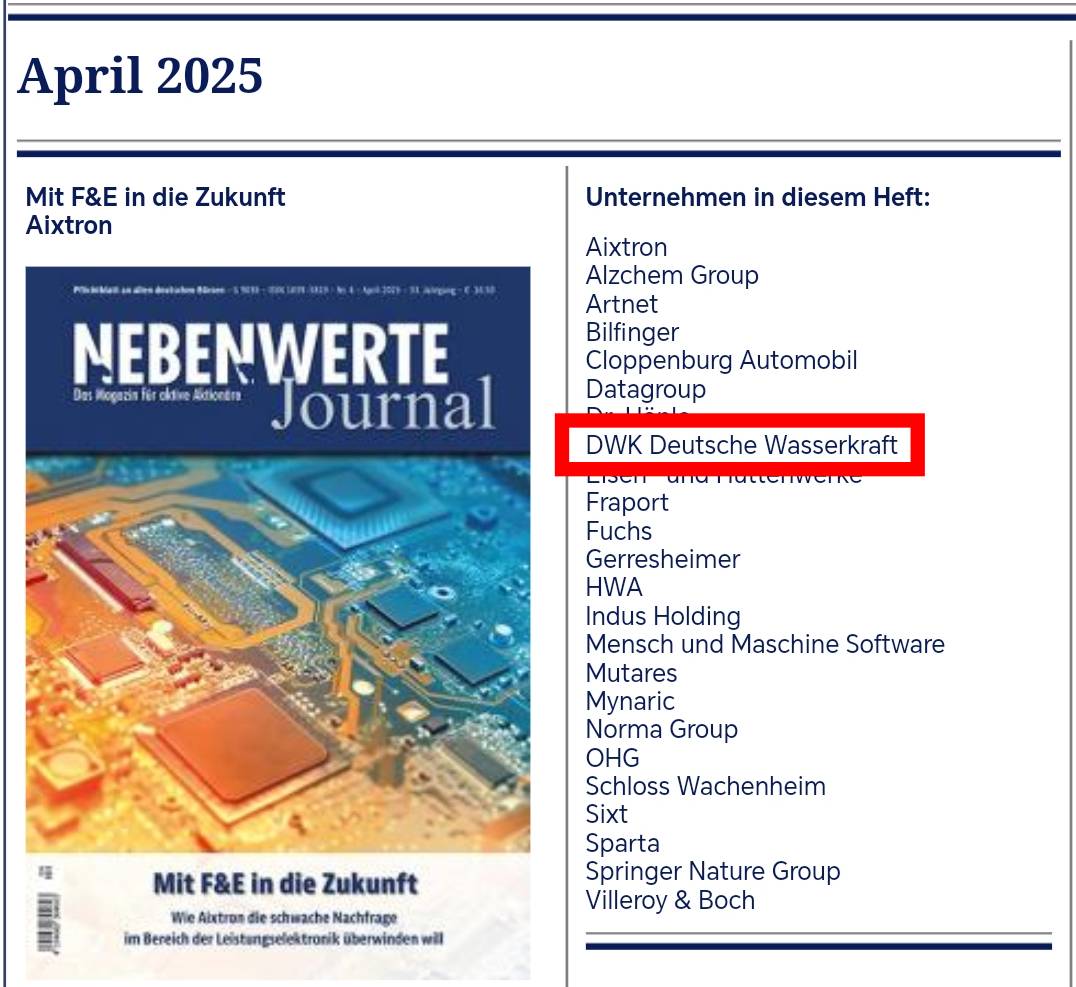 DWK Deutsche Wasserkraft AG 1478337