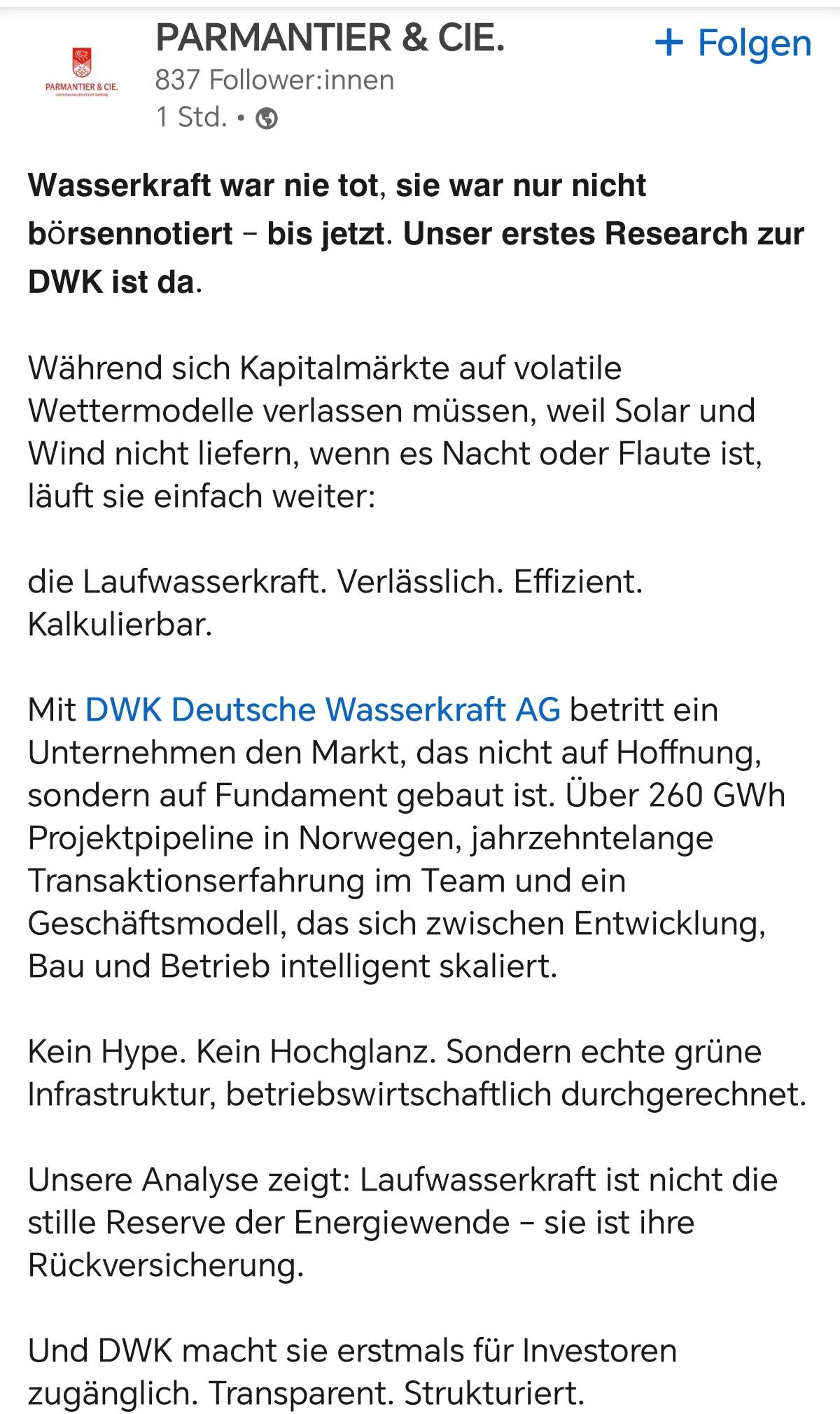 DWK Deutsche Wasserkraft AG 1487581
