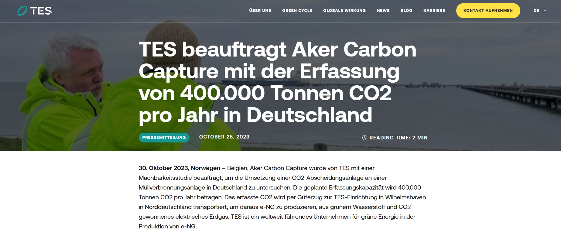 Aker Carbon Capture ASA für die Klimaziele 1395933