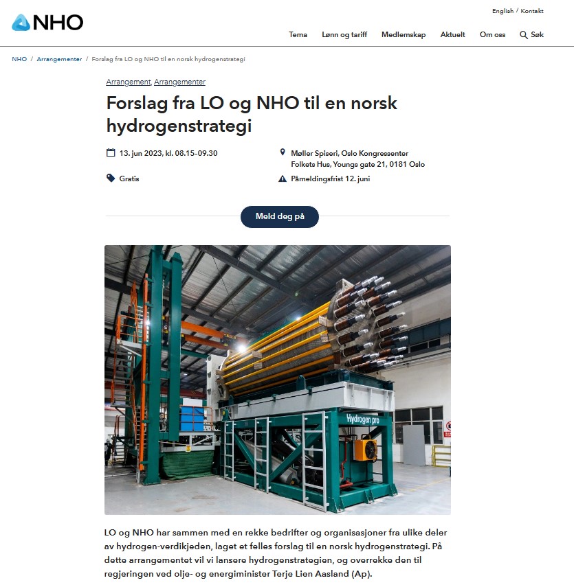 HydrogenPro der Player für Clean Energy, Norwegen 1375427