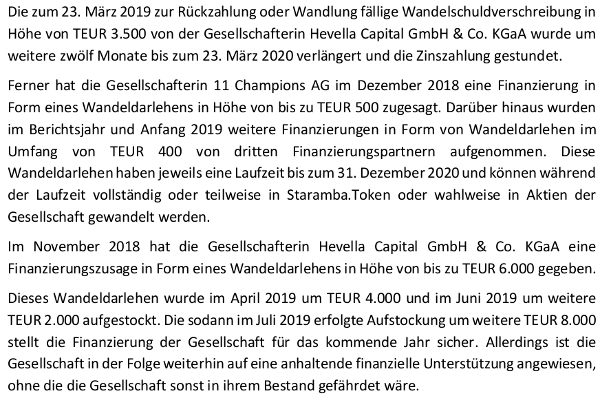 STARAMBA SE - WKN: A1K03W 1125300