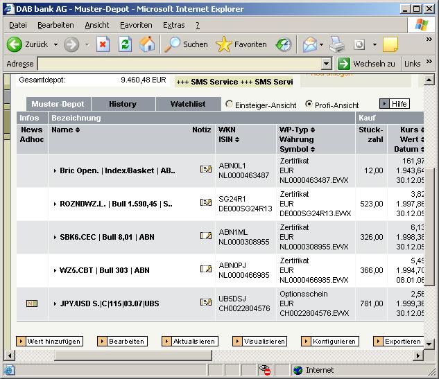 Langfrist- Depot- Vergleich 2006-01-01 25358