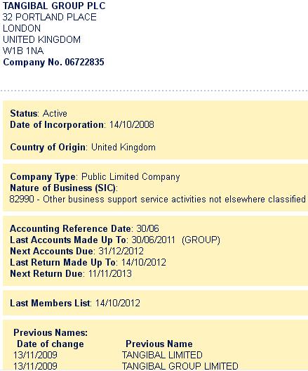 Tangibal: 3 mio. Pfund Finanzierung 564854