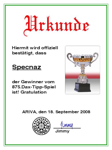 876.DAX Tipp-Spiel *Freitag* 19.09.08, 17.45 Uhr 187305