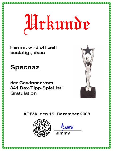 942.DAX Tipp-Spiel *Montag* 22.12.08, 17.45 Uhr 206607