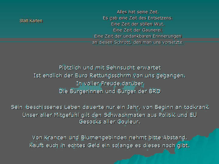 Wenn das Gold redet, dann schweigt die Welt! 401203