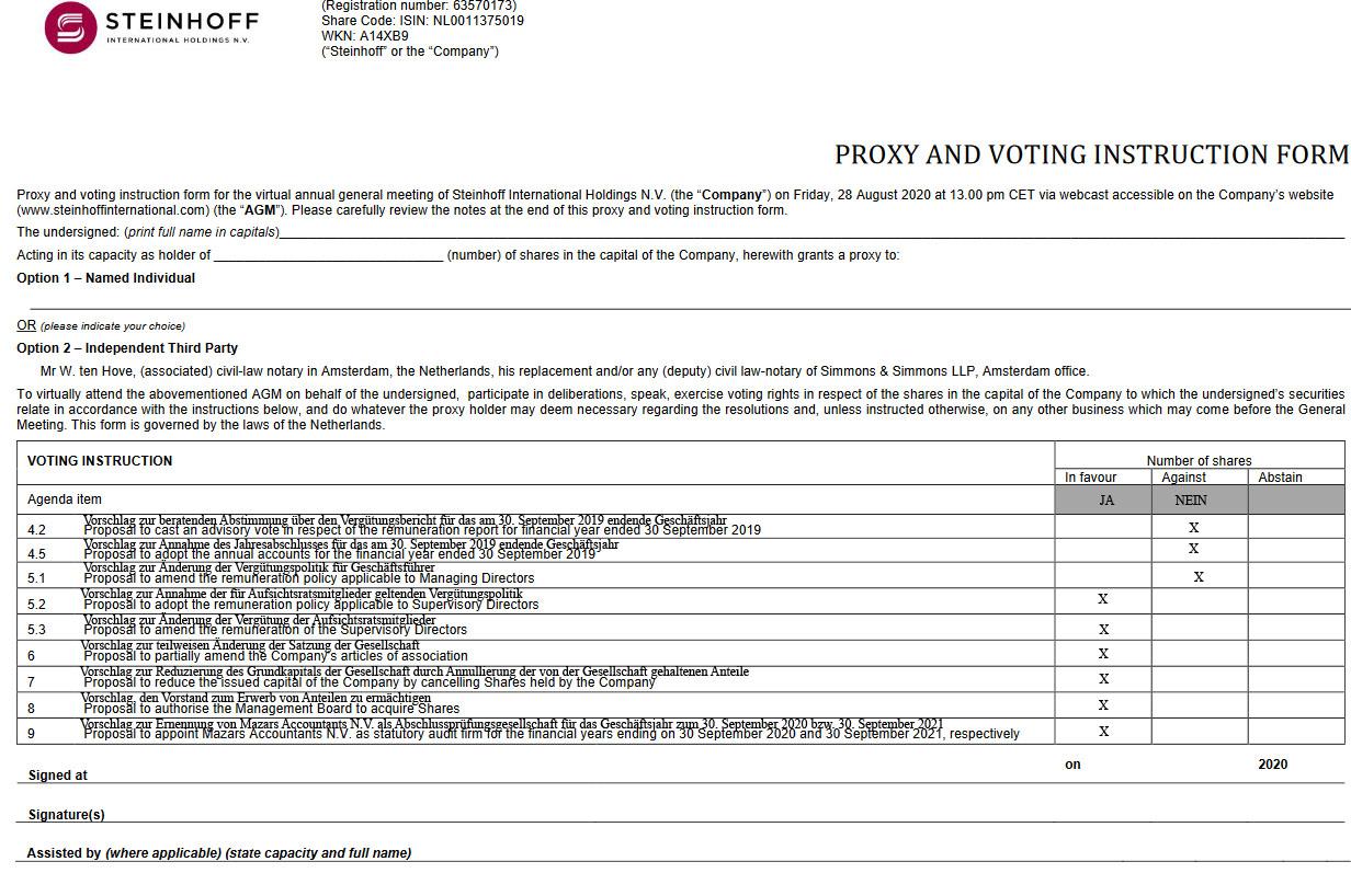 Steinhoff International Holdings N.V. 1198477