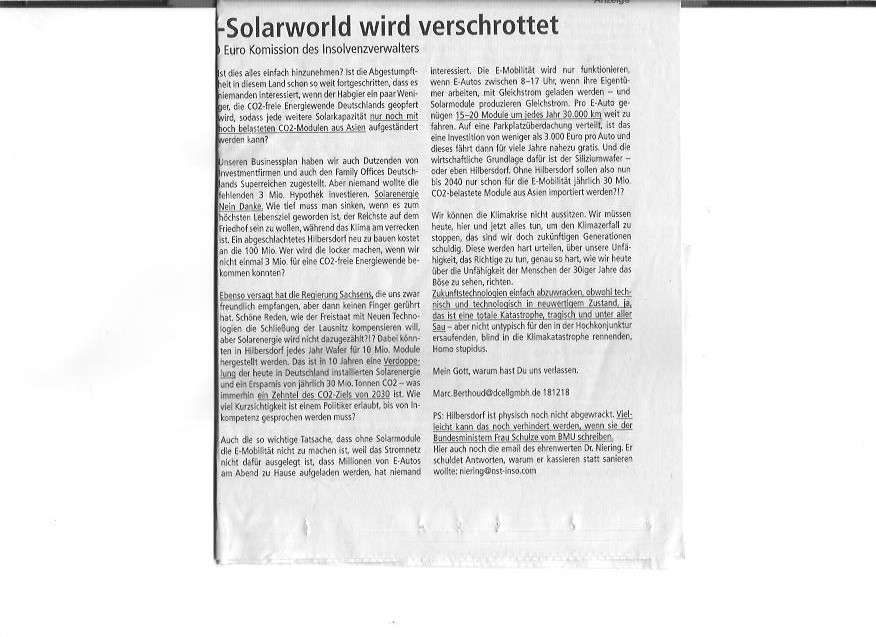 ** News zu SolarWorld ** (SPAM-FREE) 1088969