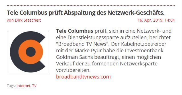 TeleColumbus Achtung -50% 1107611