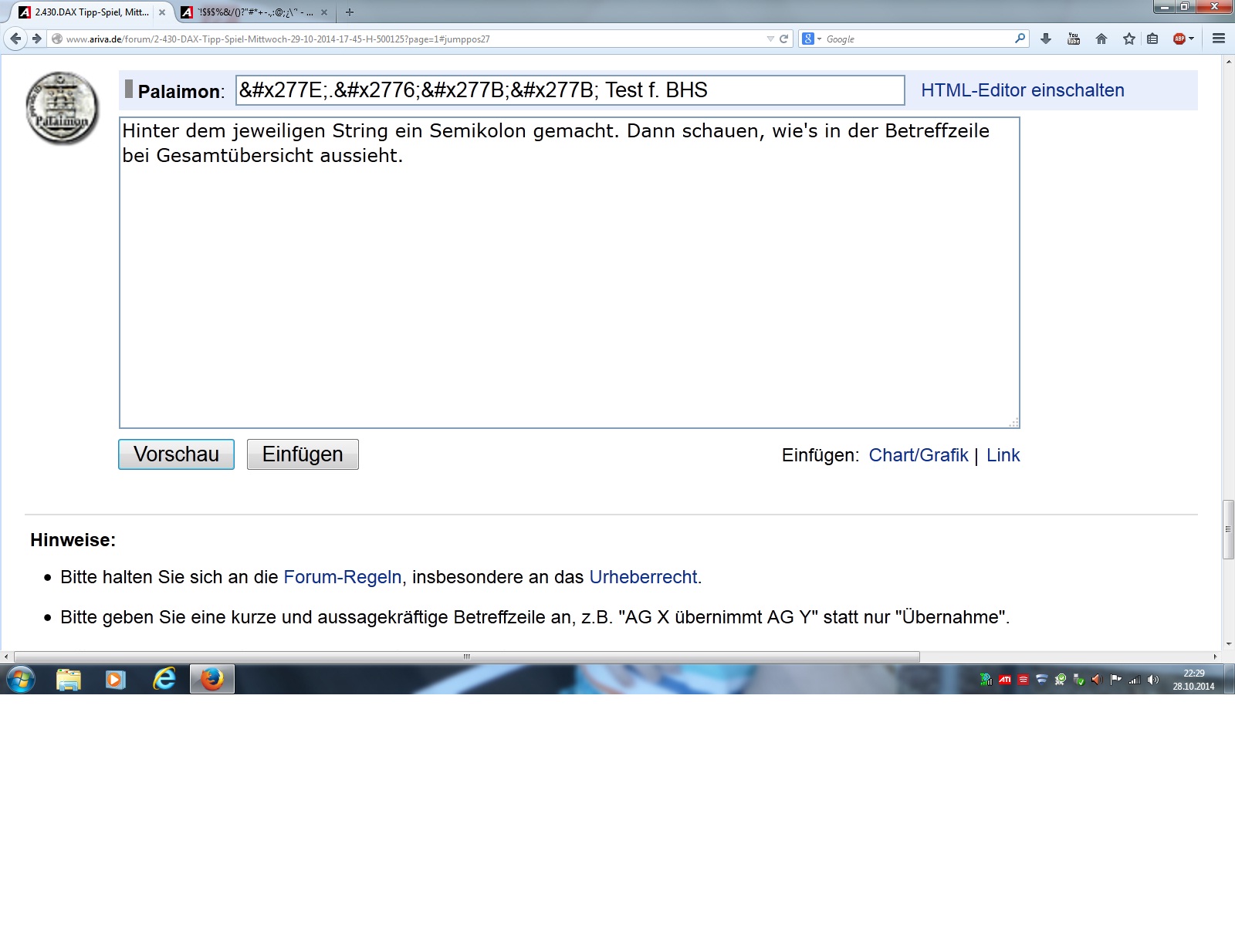 2.430.DAX Tipp-Spiel, Mittwoch, 29.10.2014,17.45 H 769009