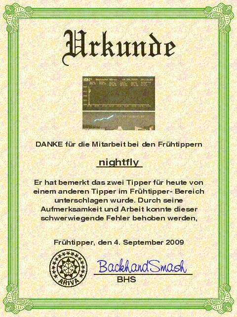 1.119.DAX Tipp-Spiel, Montag 07.09.09 257118