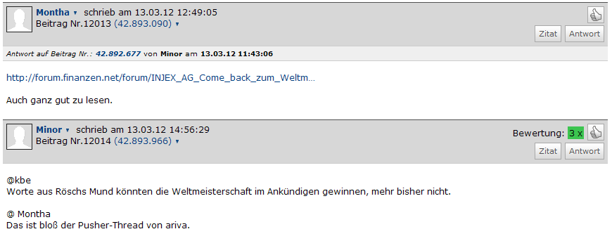 Injex AG - Wahrheit und Träumerei 494686