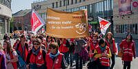 Gewerkschaften protestieren gegen Stellenabbau und Kürzungen