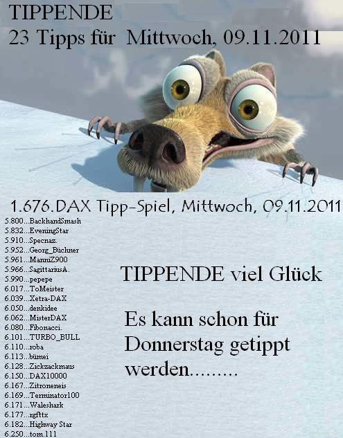 1.676.DAX Tipp-Spiel, Mittwoch, 09.11.2011 455589