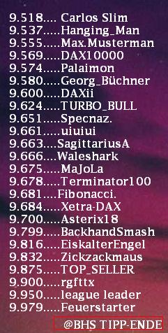 2.366.DAX Tipp-Spiel, Mittwoch, 30.07.2014,17.45 H 744527