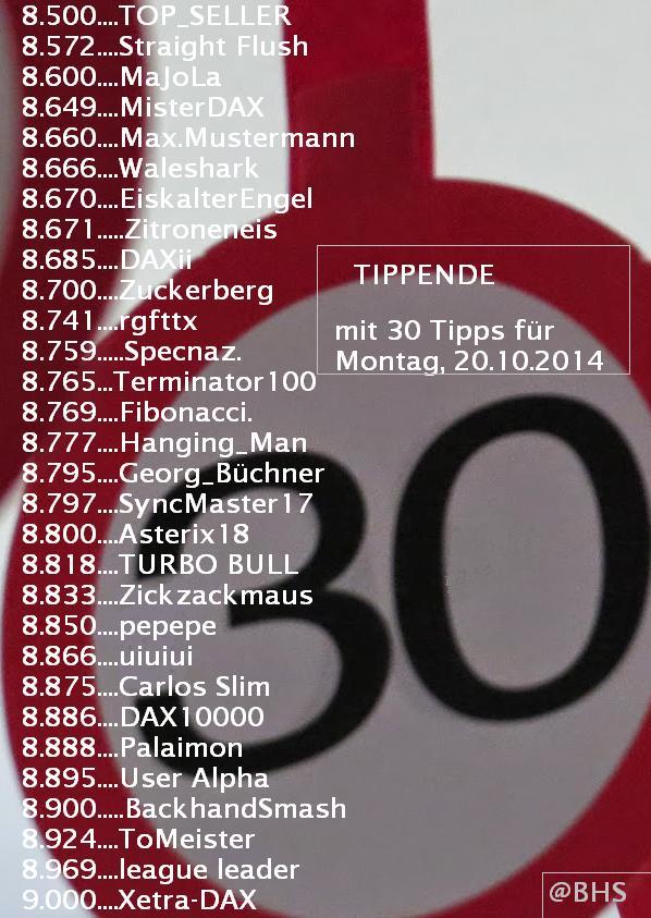 2.424.DAX Tipp-Spiel, Dienstag, 21.10.2014,17.45 H 766291