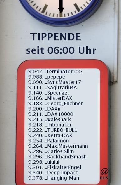 2.436.DAX Tipp-Spiel, Donnerstag, 06.11.14,17.45 H 770824