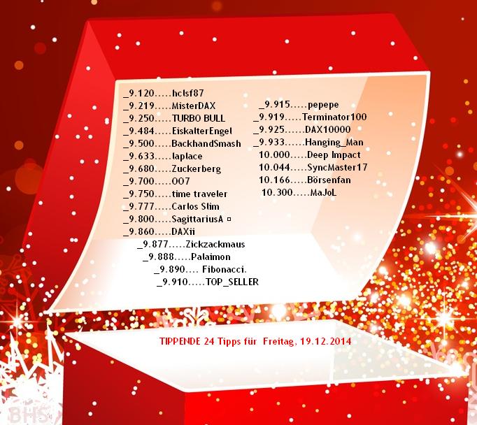 2.467.DAX Tipp-Spiel, Freitag, 19.12.2014,17.45 H 783283