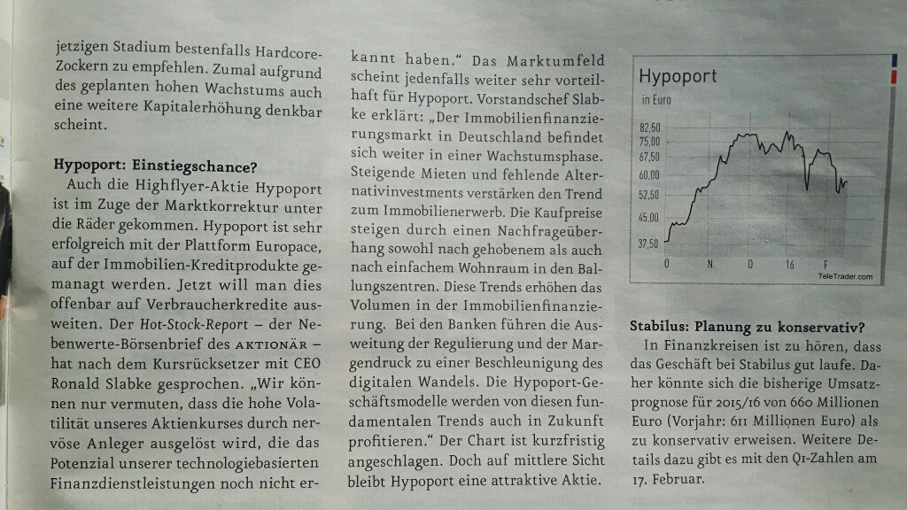 Hypoport - Kurschancen mit dem Finanzvertrieb 2.0 894965