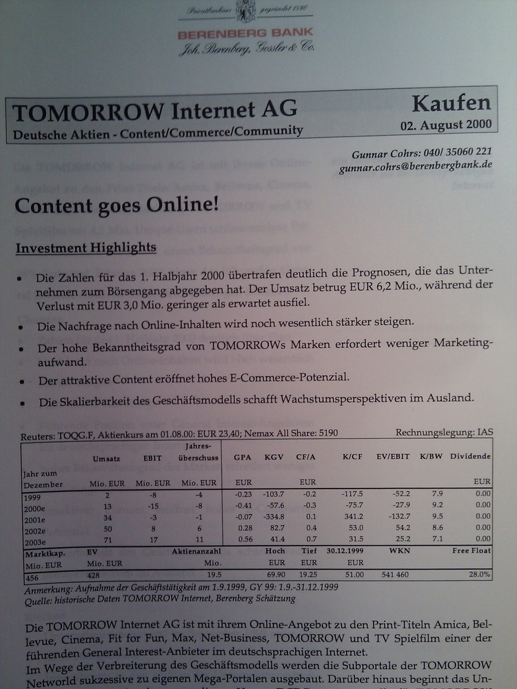 Tomorrow Internet AG - kaufen! 369979