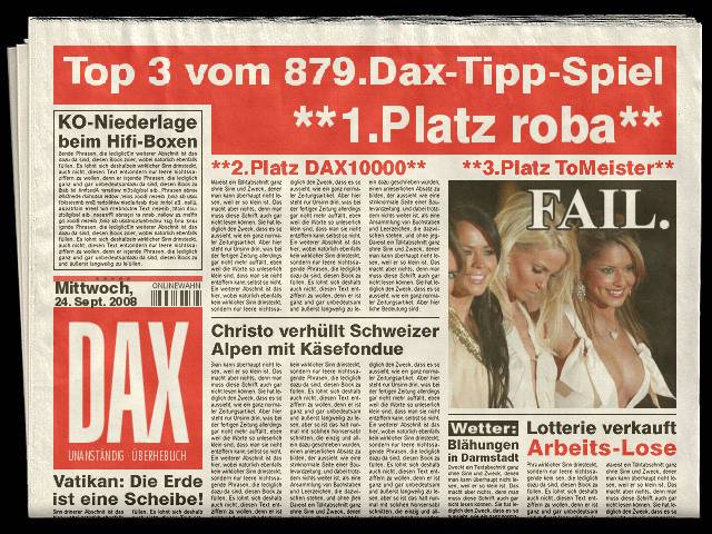 881.DAX Tipp-Spiel *Freitag* 26.09.08, 17.45 Uhr 188579